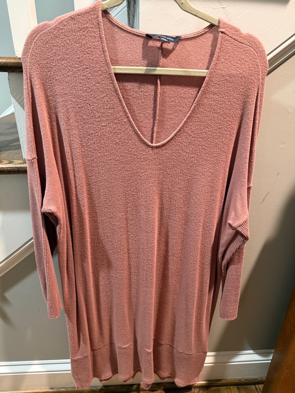 American Eagle Outfitters Rose Pink V-Neck Dress or oversized tunic